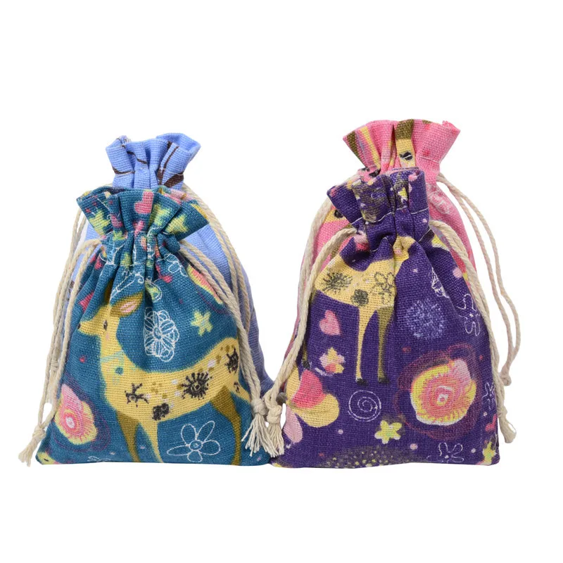 10pcs/lot Red Rose Printing Co - Linen Bag Bulk 评论和价格