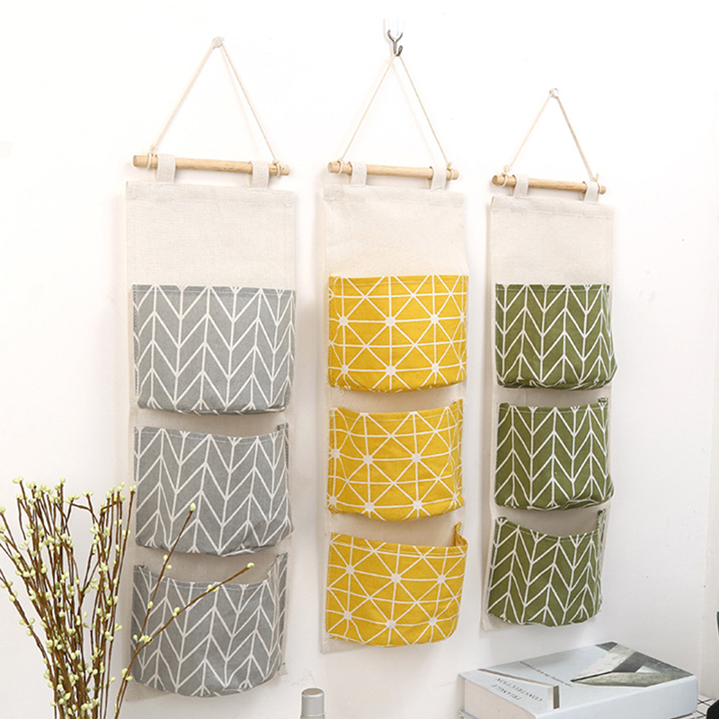 1PC Three Pockets Hanging Wall - Linen Bag Bulk 评论和价格
