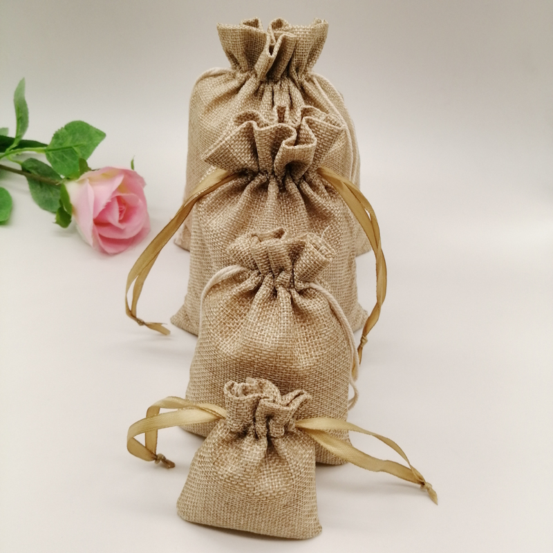 10-1000pcs/lot Jute Linen Bags - Linen Bag Bulk 评论和价格