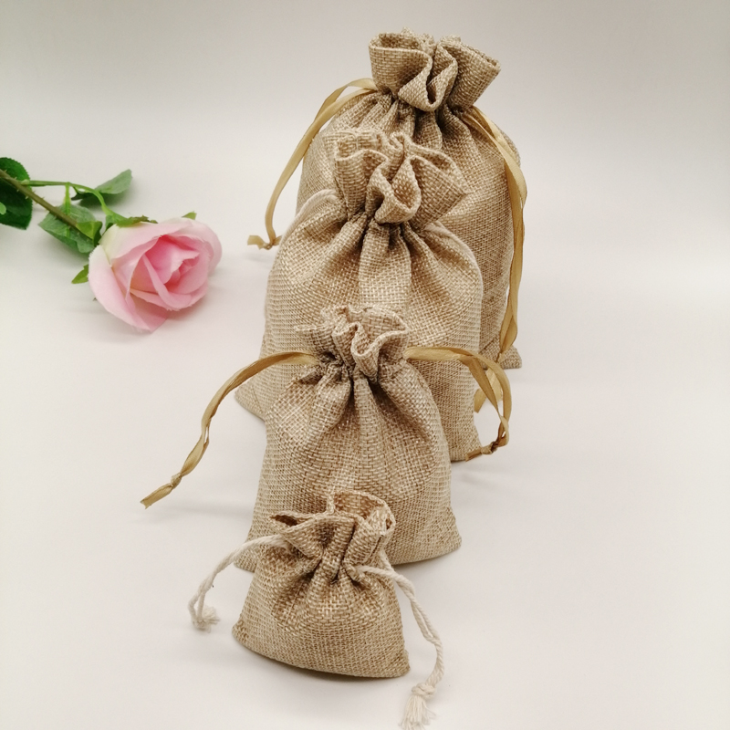 10-1000pcs/lot Jute Linen Bags - Linen Bag Bulk 评论和价格