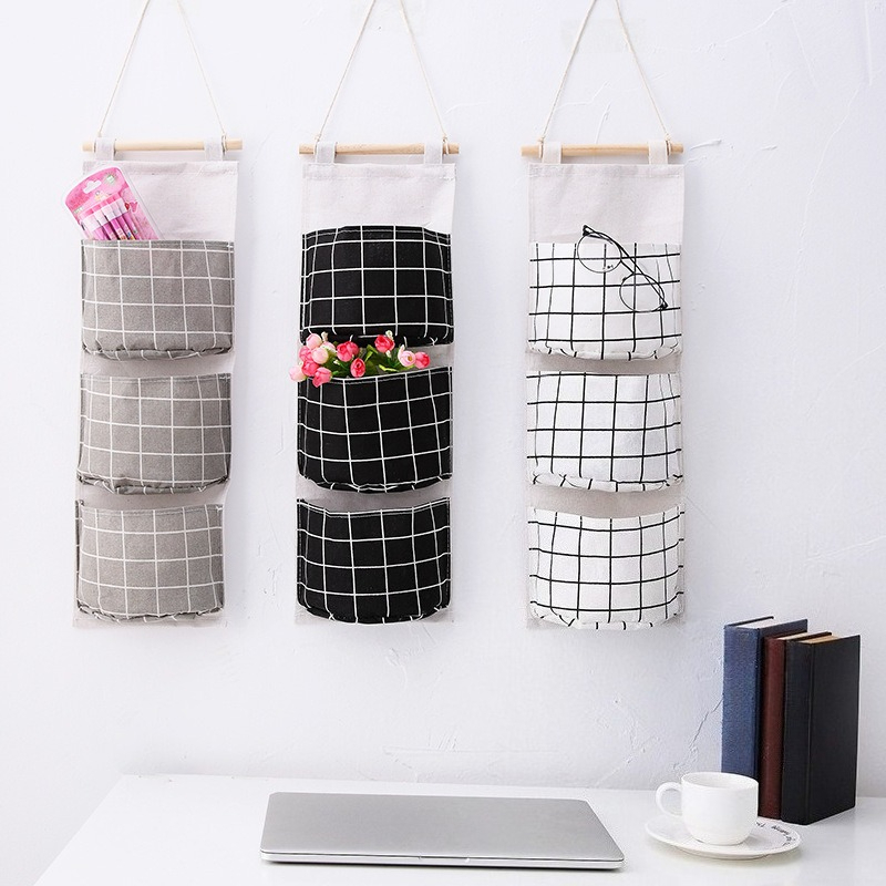 Plaid Cotton Linen Hanging Sto - Linen Bag Bulk 评论和价格